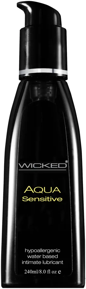 Wicked Sensual Care Lubricants Aqua Sensitive Hypoallergenic Water Based Lubricant 8 Fl Oz Wicked Sensual Care Lubricants Aqua Sensitive Hypoallergenic Water Based Lubricant 8 Fl Oz