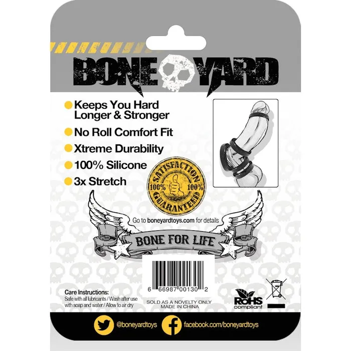 Boneyard Silicone Ring 30mm Black Black Boneyard Anal
