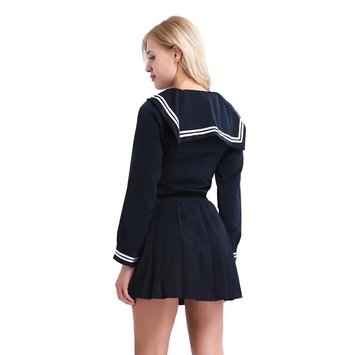 Cosplay Sailor Uniform Costume Long Sleeve Shirt With Pleated Skirt And Neckerchief EVEs SECRETS Male Sex Toys