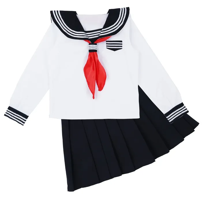 Cosplay Sailor Uniform Costume Long Sleeve Shirt With Pleated Skirt And Neckerchief EVEs SECRETS Male Sex Toys