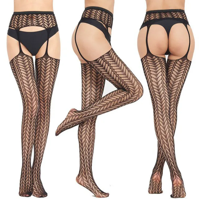 EVEs SECRETS Erotic Mesh Bodystockings Womens Black SeeThrough Lingerie Stockings with Open Crotch Anal