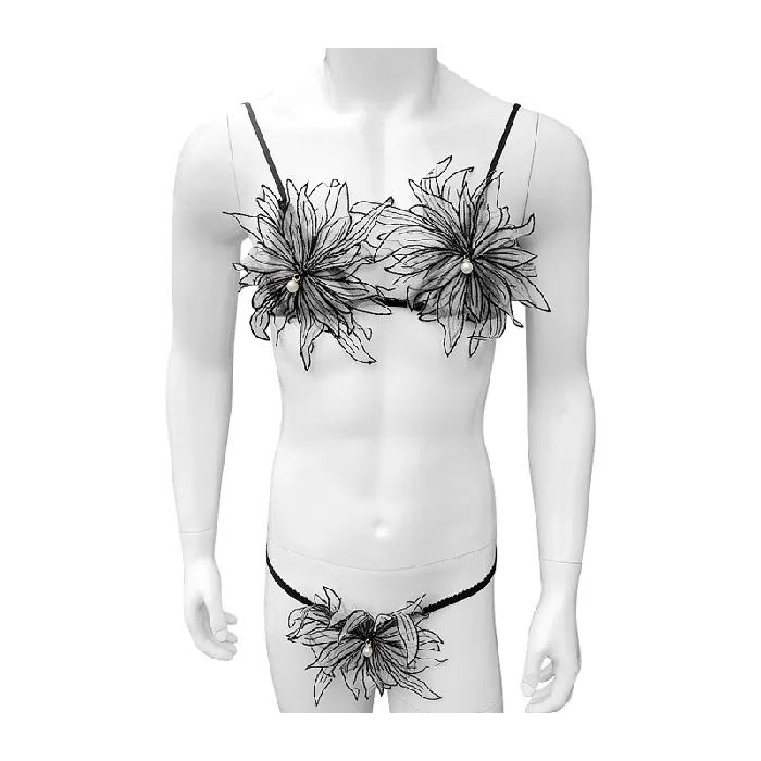 Female Sex Toys EVEs SECRETS Floral Lingerie Set for Men Erotic Mesh Underwear Sheer Bra Top with Gstrings Female Sex Toys EVEs SECRETS Floral Lingerie Set for Men Erotic Mesh Underwear Sheer Bra Top with Gstrings