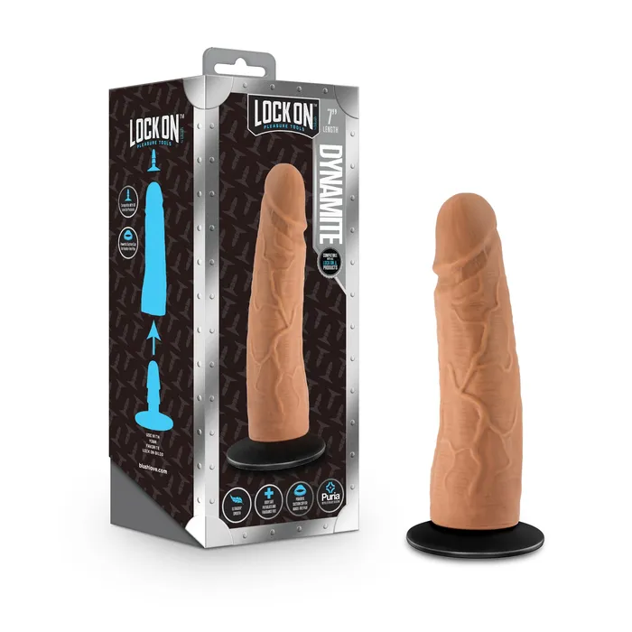 Female Sex Toys Lock on Dynamite 7 Inch Dildo With Suction Cup Adapter Mocha Blush Novelties Female Sex Toys Lock on Dynamite 7 Inch Dildo With Suction Cup Adapter Mocha Blush Novelties