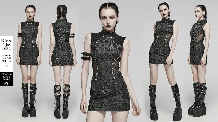 Female Sex Toys Sleek Sleeveless Punk Dress with a Bold SnakeSkin Pattern EVEs SECRETS