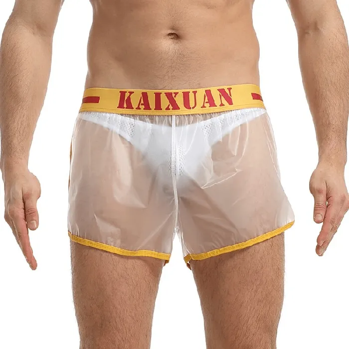 Female Sex Toys Summer Mens Transparent Swimwear Mid Waist Letter Print Elastic SeeThrough Trunks EVEs SECRETS