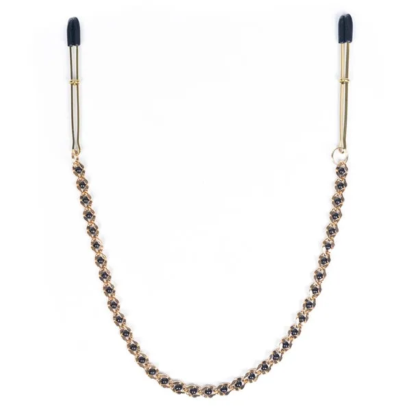 Fun Division Female Sex Toys Spartacus Adjustable Gold Tweezer Nipple Clamps with Beaded Gold Chain Fun Division Female Sex Toys Spartacus Adjustable Gold Tweezer Nipple Clamps with Beaded Gold Chain