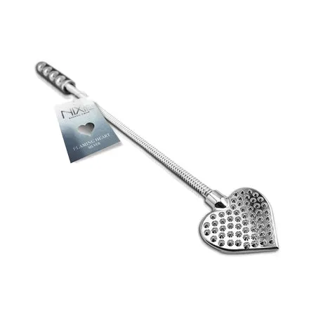 Global Novelties LLC Female Sex Toys Nixie Metal Flaming Heart Riding Crop