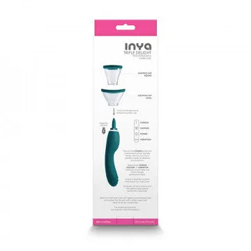 Inya Vibrators Inya Triple Delight Dark Teal Inya Vibrators Inya Triple Delight Dark Teal