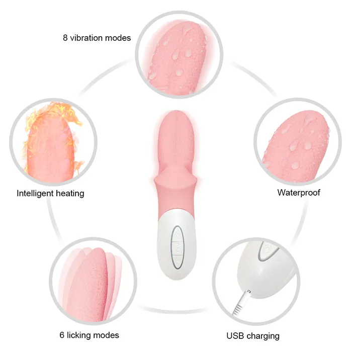 JazzToy Female Sex Toys Clitoral Tongue Licking Vibrator