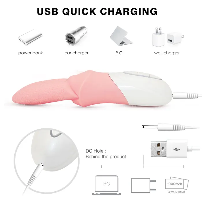 JazzToy Female Sex Toys Clitoral Tongue Licking Vibrator