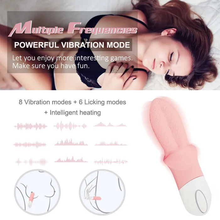 JazzToy Female Sex Toys Clitoral Tongue Licking Vibrator