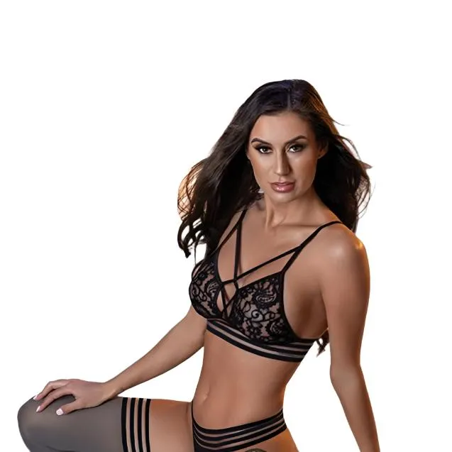 Kixies Black XStrap Bralette All Sizes Kixies Inc Anal