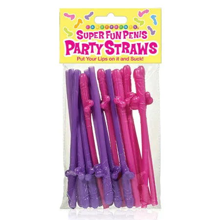Little Genie Productions Super Fun Penis Party Straws 8Pack Male Sex Toys