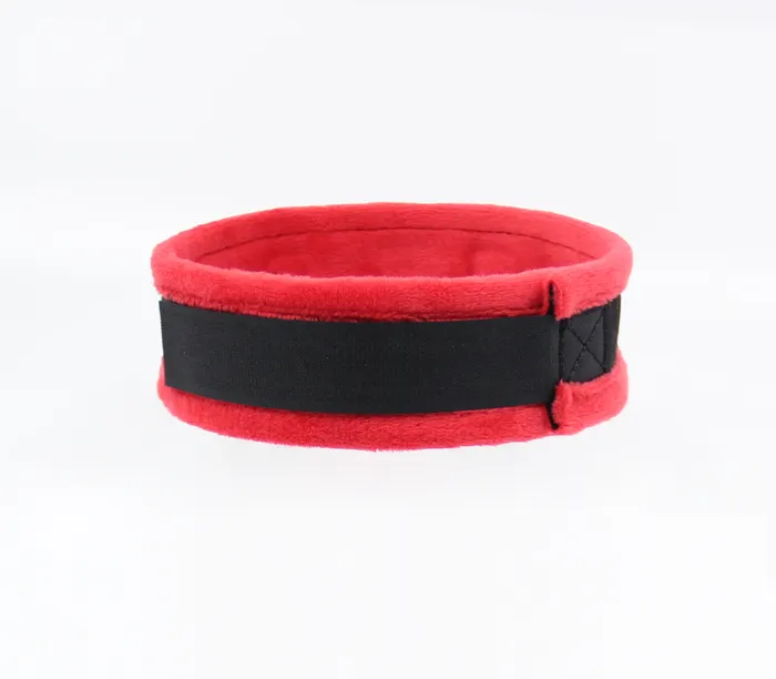 Love in Leather Fluffy Diamante SEXY Collar Red Black with O Ring Love in Leather Restraints
