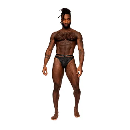 Male Power Anal Rude Awakening Strap Thong Neon Orange Black All Sizes