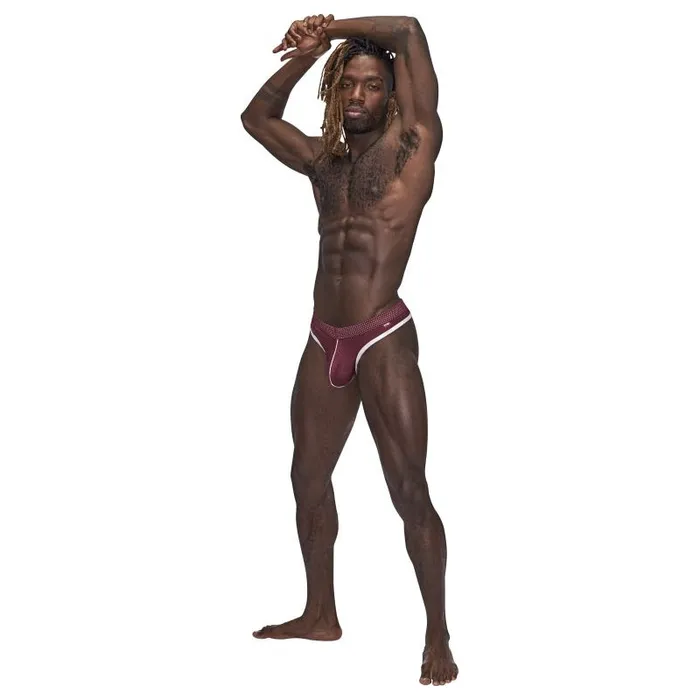 Male Power Sport Mesh Thong Burgundy LargeExtra Large Male Power Male Sex Toys