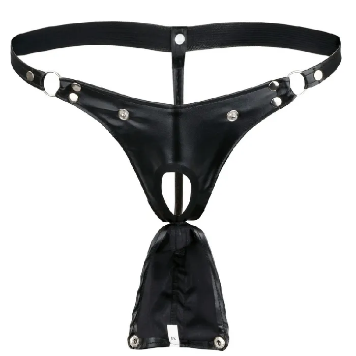 Male Sex Toys EVEs SECRETS Mens Gstring with Detachable Pouch Rivet Panties with Metal Rings Male Sexy Underwear