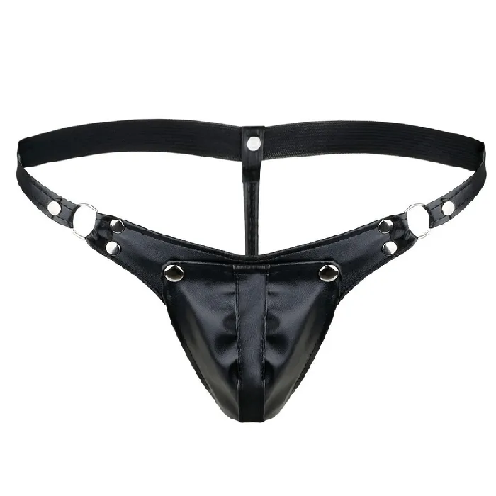 Male Sex Toys EVEs SECRETS Mens Gstring with Detachable Pouch Rivet Panties with Metal Rings Male Sexy Underwear