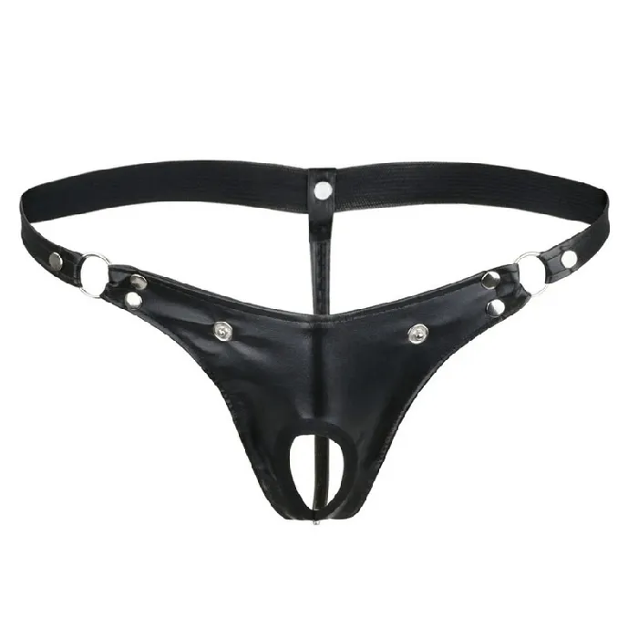 Male Sex Toys EVEs SECRETS Mens Gstring with Detachable Pouch Rivet Panties with Metal Rings Male Sexy Underwear