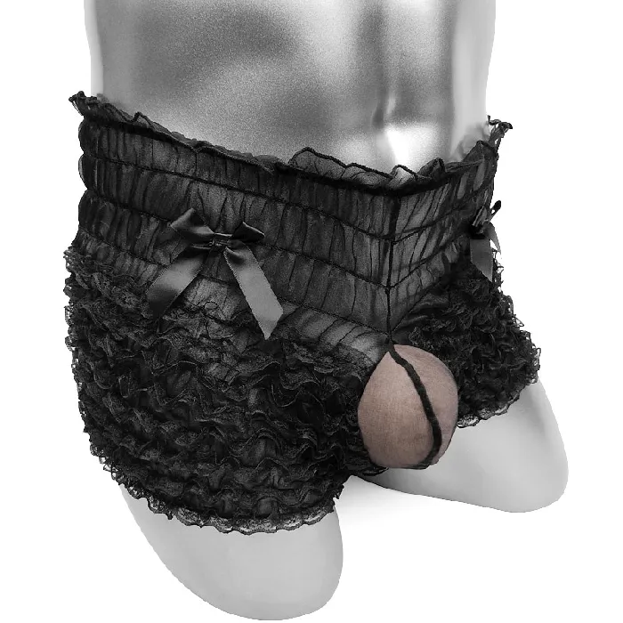 Male Sex Toys Ruffles Mens SeeThrough Boxers Adult Underwear With Bowknot Erotic Male Shorts EVEs SECRETS Male Sex Toys Ruffles Mens SeeThrough Boxers Adult Underwear With Bowknot Erotic Male Shorts EVEs SECRETS