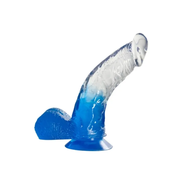 NMC Dildos TWO TONE 6 inch DONG Clear Blue Dildo with Balls