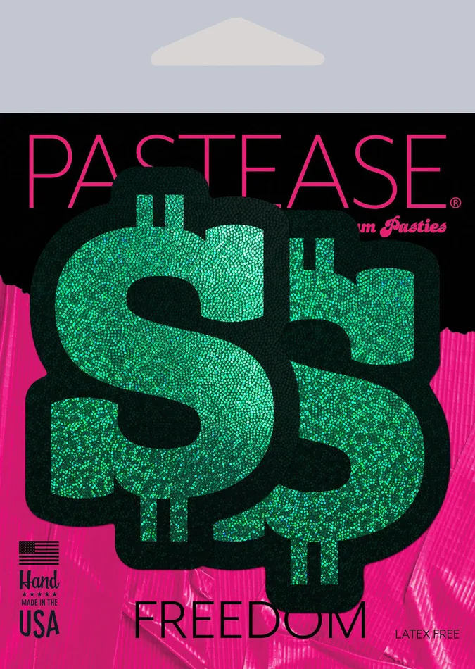 Pastease Nipple Clitoral Toys Pastease Money Green Glitter Dollar Sign Nipple Pasties