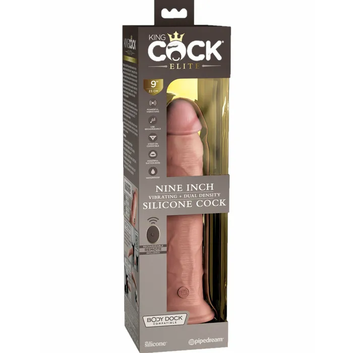 Pipedream Female Sex Toys King Cock Elite 9 Inch Vibrating Silicone Dual Density Cock With Remote Light Pipedream Female Sex Toys King Cock Elite 9 Inch Vibrating Silicone Dual Density Cock With Remote Light