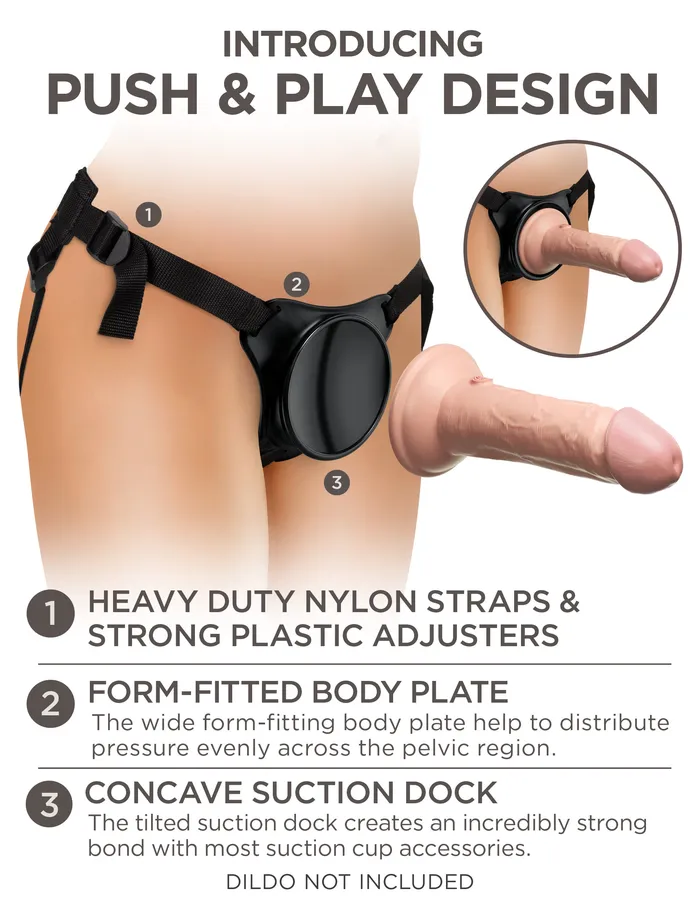 Pipedream Female Sex Toys King Cock Elite Beginners Body Dock StrapOn Harness