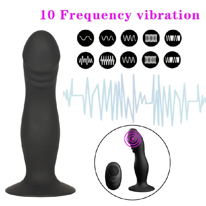 Remote Silicone Anal and GSpot Vibrating Dildo Waterproof Vibrator with Suction Cup Sex Toys EVEs SECRETS Female Sex Toys