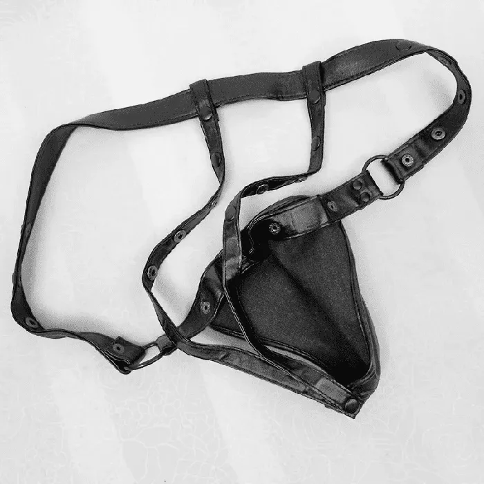 Restraints EVEs SECRETS PU Leather Mens Underwear Sexy Black Lingerie with Rivets