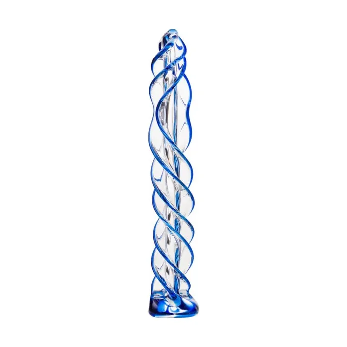 Sexus Glass Dildo Blue Helix 187cm Clear Sexus Glass Dildos