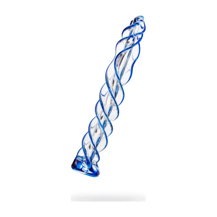 Sexus Glass Dildo Blue Helix 187cm Clear Sexus Glass Dildos