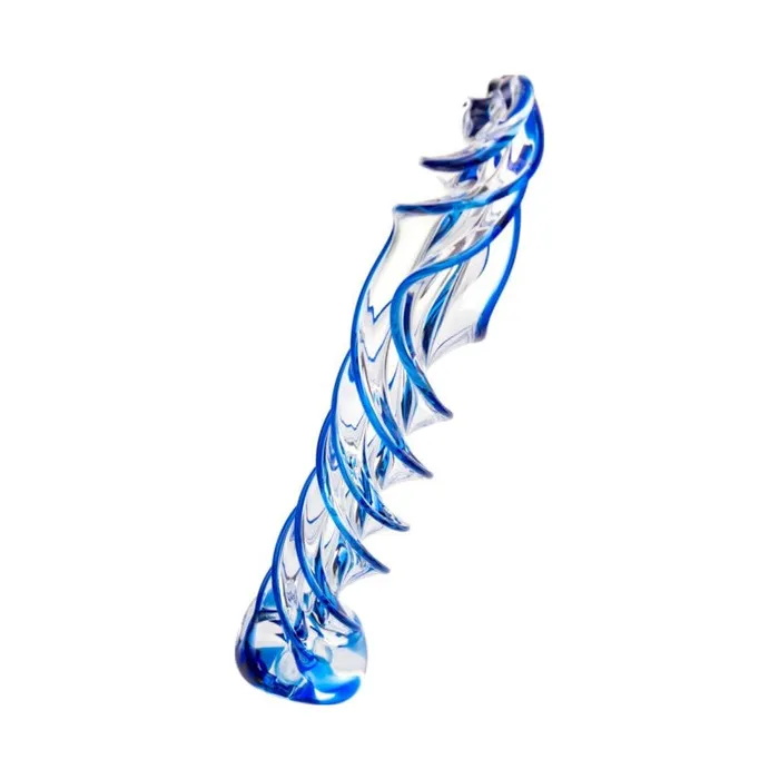 Sexus Glass Dildo Blue Helix 187cm Clear Sexus Glass Dildos