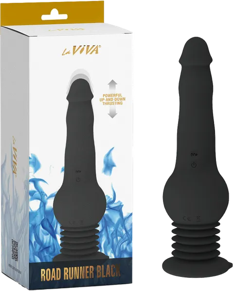Vibrators CLAREDALE La Viva Road Runner Vibrating thrusting Suction Cup Vibrator Black Vibrators CLAREDALE La Viva Road Runner Vibrating thrusting Suction Cup Vibrator Black