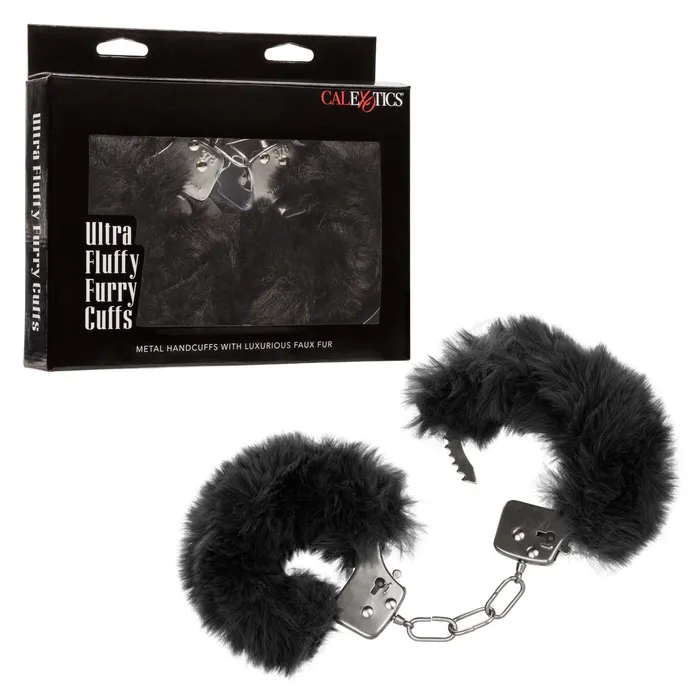 Anal Ultra Fluffy Furry Cuffs Black CalExotics Anal Ultra Fluffy Furry Cuffs Black CalExotics