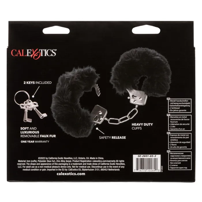 Anal Ultra Fluffy Furry Cuffs Black CalExotics Anal Ultra Fluffy Furry Cuffs Black CalExotics