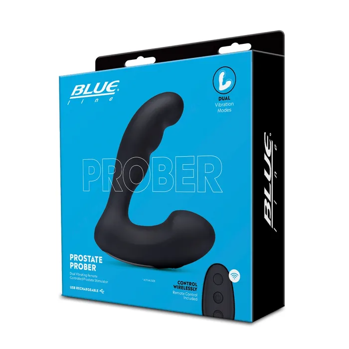 Blue Line Prober Dual Vibrating Remote Controlled Prostate Stimulator Butt Plug Blueline Anal