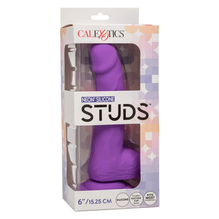CalExotics Female Sex Toys Neon Silicone Studs Realistic Dildo 61525 cm Purple