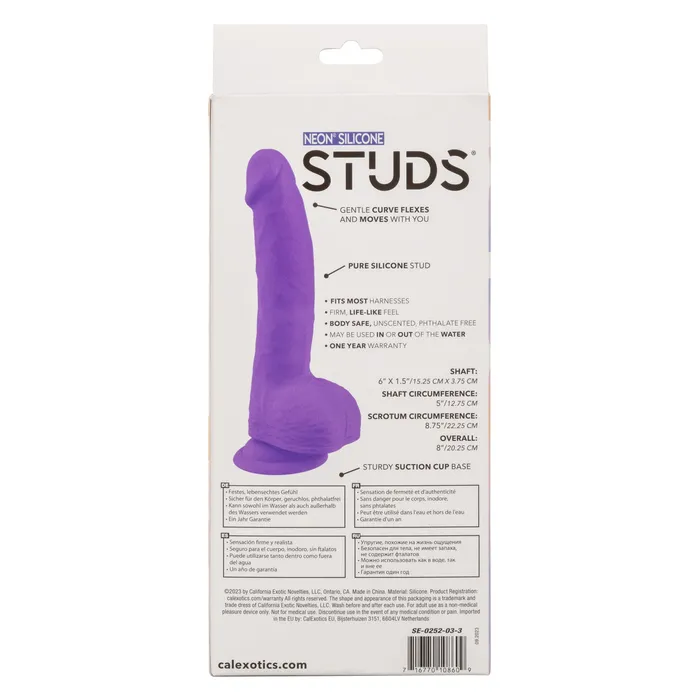 CalExotics Female Sex Toys Neon Silicone Studs Realistic Dildo 61525 cm Purple