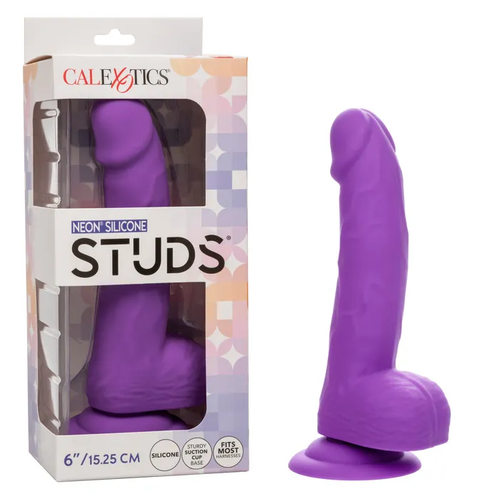 CalExotics Female Sex Toys Neon Silicone Studs Realistic Dildo 61525 cm Purple