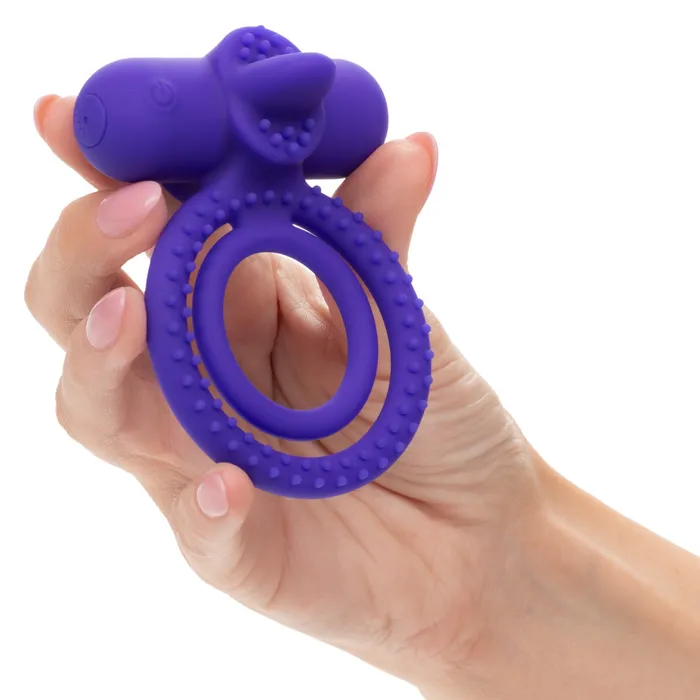 CalExotics Male Sex Toys Silicone Rechargeable Dual Climaxer Cock Ring
