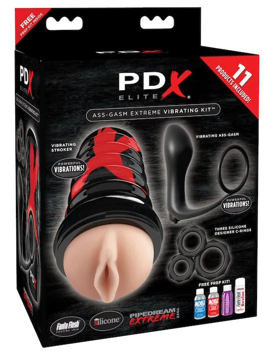 Calvista PDX Elite AssGasm Vibrating Kit Flesh Male Sex Toys