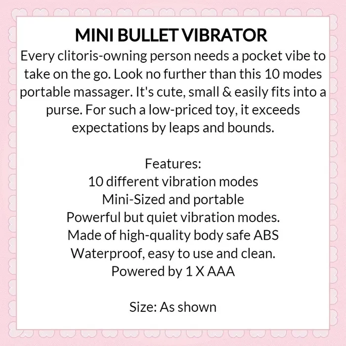Female Sex Toys FRISKY BUSINESS SG Bullet Vibrator 10 Modes