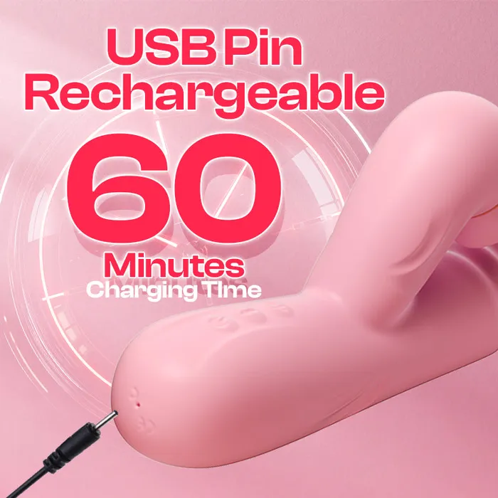 Female Sex Toys FRISKY BUSINESS SG Pink Indulge Thrusting Dual Vibrator with Suction