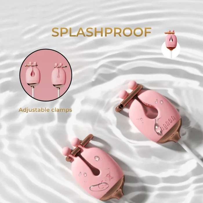 Female Sex Toys FRISKY BUSINESS SG Tease N Please Vibrating Nipple Clamps with BDSM Collar