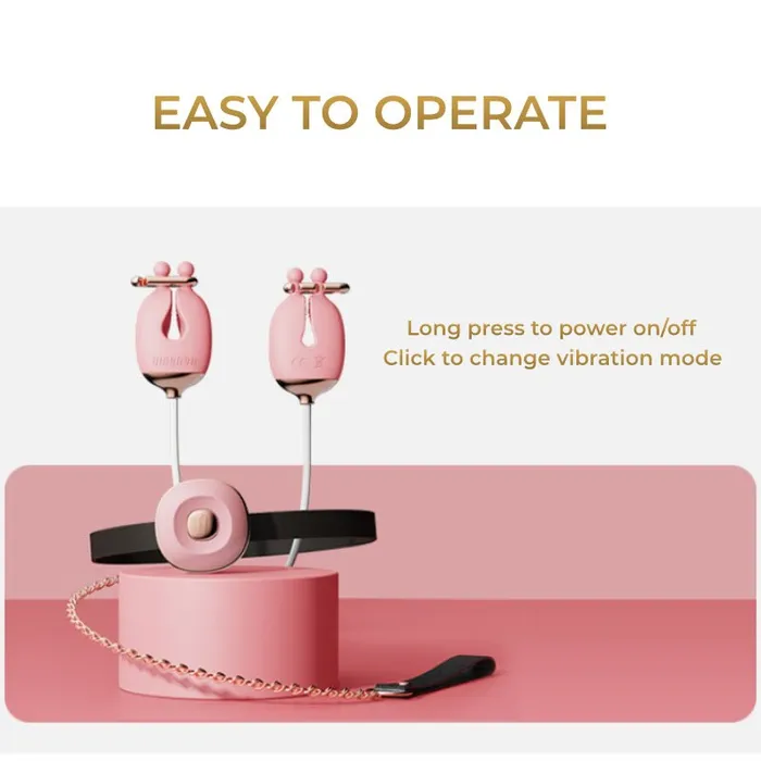 Female Sex Toys FRISKY BUSINESS SG Tease N Please Vibrating Nipple Clamps with BDSM Collar