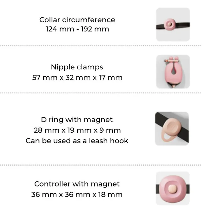 Female Sex Toys FRISKY BUSINESS SG Tease N Please Vibrating Nipple Clamps with BDSM Collar