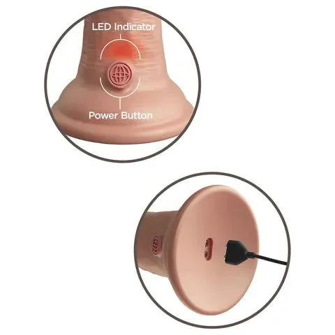 Female Sex Toys Pipedream 6 King Cock Elite Vibrating Dual Density Silicone Cock