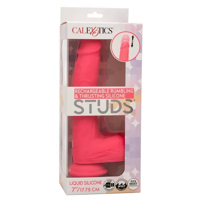 Female Sex Toys Rechargeable Rumbling Thrusting Silicone Studs Dildo CalExotics