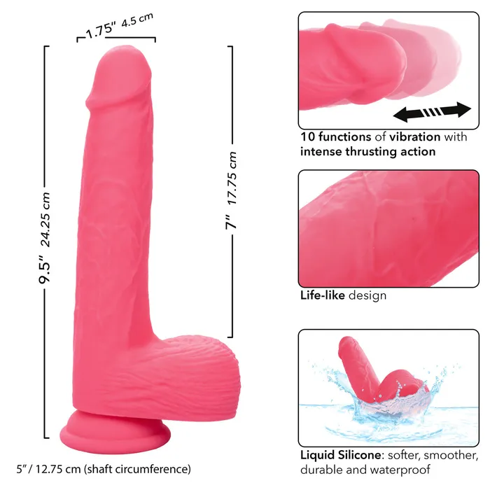 Female Sex Toys Rechargeable Rumbling Thrusting Silicone Studs Dildo CalExotics